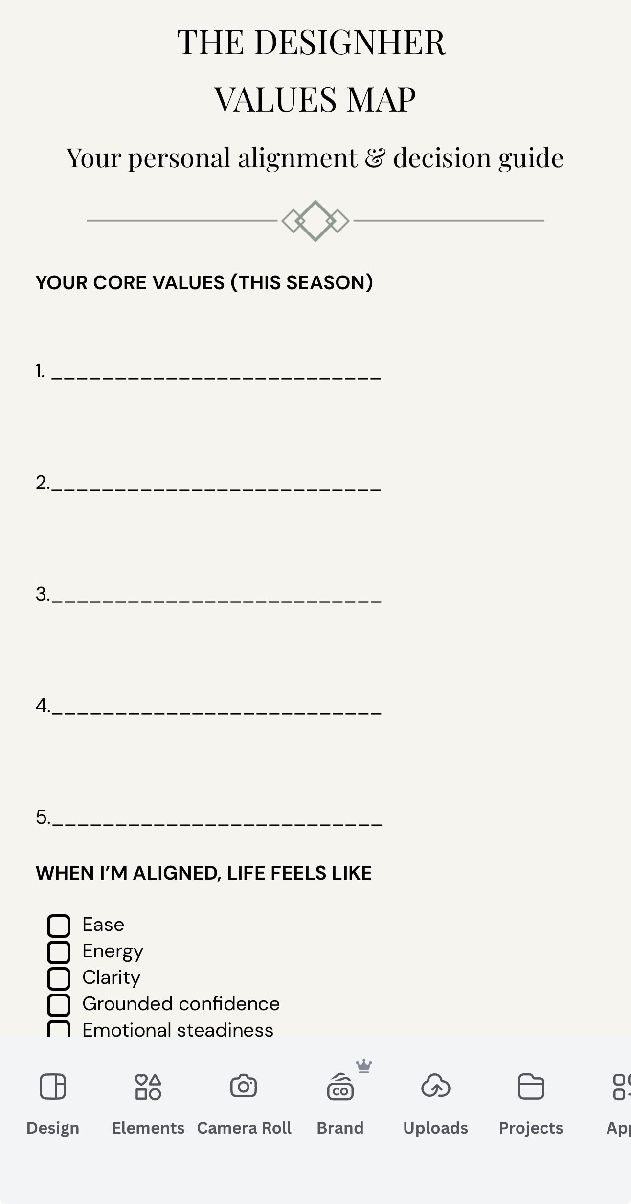 The DesignHer Values Bundle: A values-based system for clarity, alignment, and better decisions