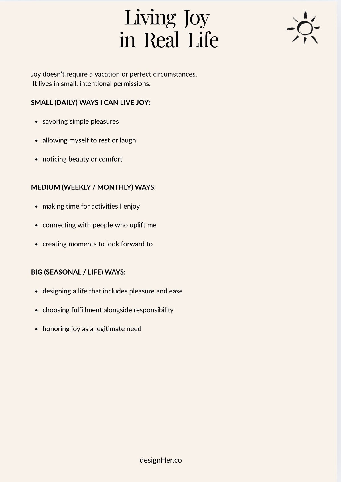 Activate Joy — A DesignHer Values Workbook