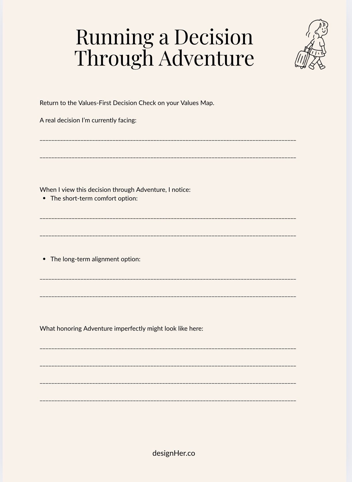 Activate Adventure — A DesignHer Values Workbook