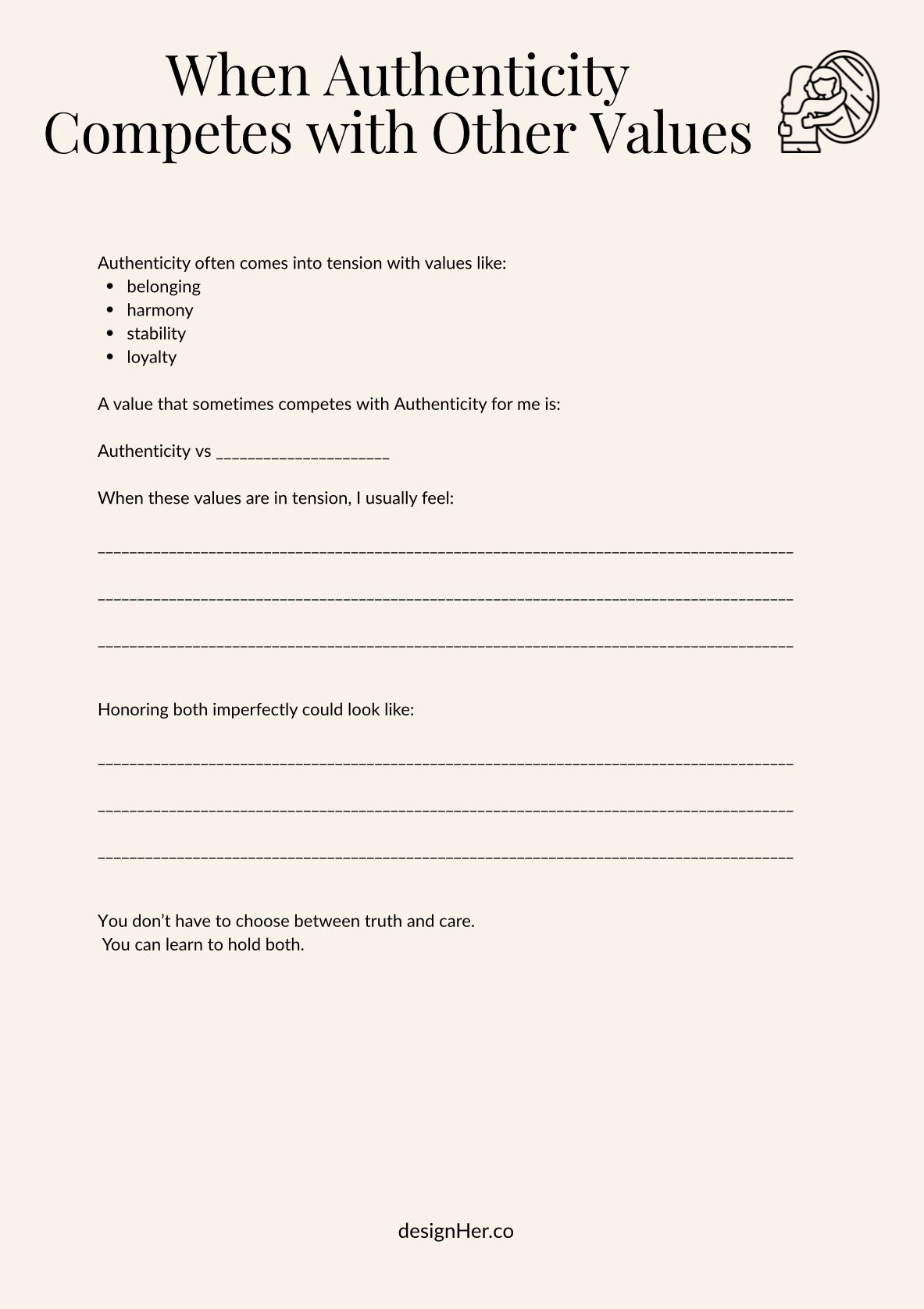 Activate Authenticity — A DesignHer Values Workbook