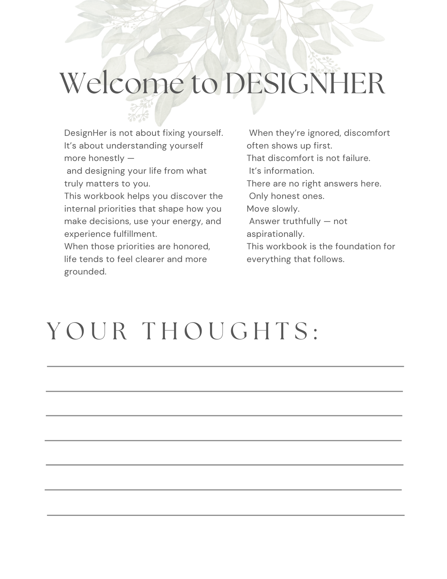 DesignHer™ Values Discovery Workbook